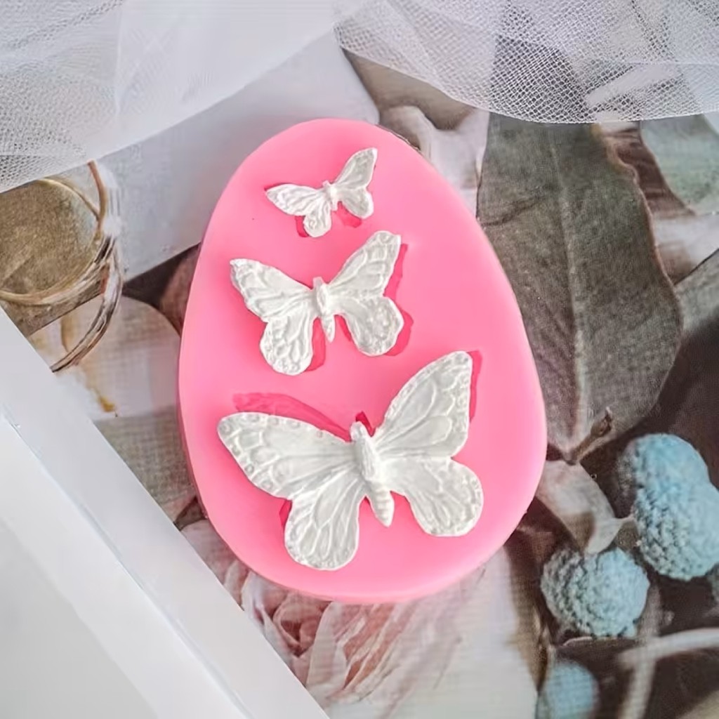 Forma Molde Silicone Borboleta Confeitaria Resina Artesanato Decoração Pasta Americana Biscuit DIY em Oferta na Shopee