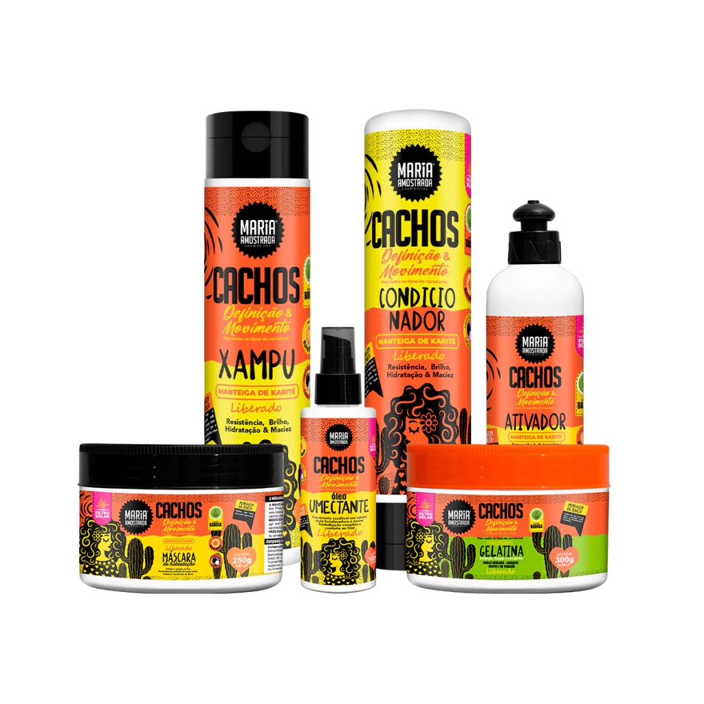 KIT CACHOS COMPLETO  6 PASSOS - MARIA AMOSTRADA | HIDRATAÇÃO | NUTRIÇÃO | FINALIZAÇÃO