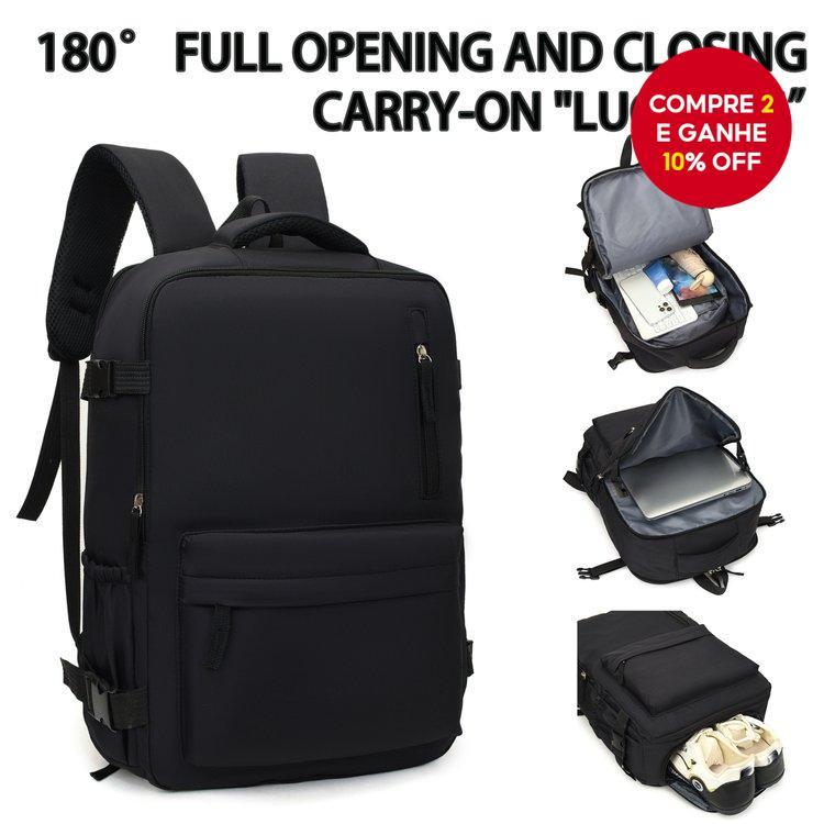 Mochila Impermeável com Múltiplos Bolsos | Para Viagens de Avião, Laptop e Academia (Com Compartimento para Sapatos)