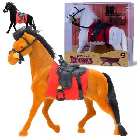Brinquedo Cavalo Realista Em Camurça Com Crina Acompanha Acessórios - For Kids - em Oferta na Shopee