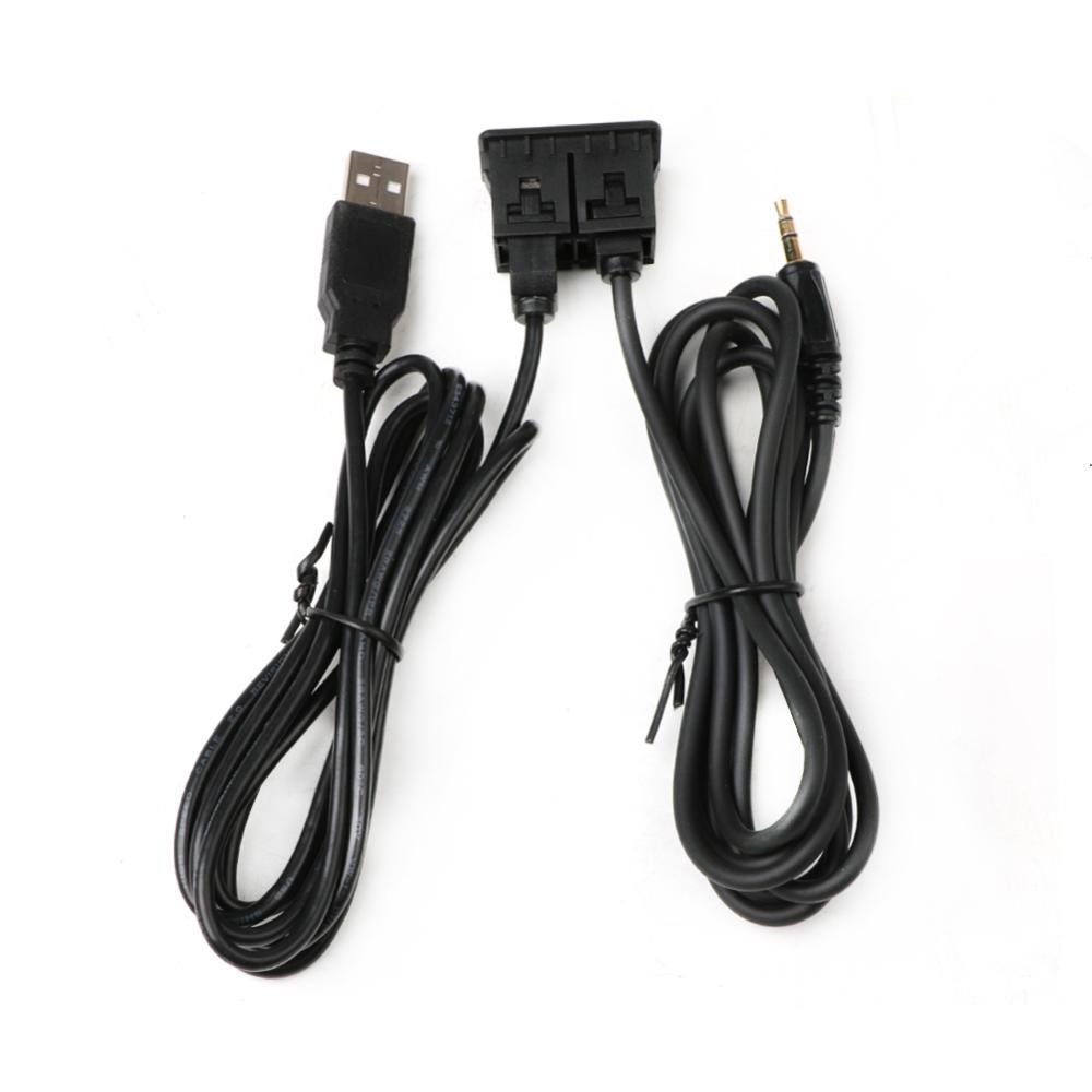 TKEY Universal 150CM Painel Do Carro Montagem Embutida AUX De Porta USB Barco Automático Adaptador Cabo Extensão J5N9