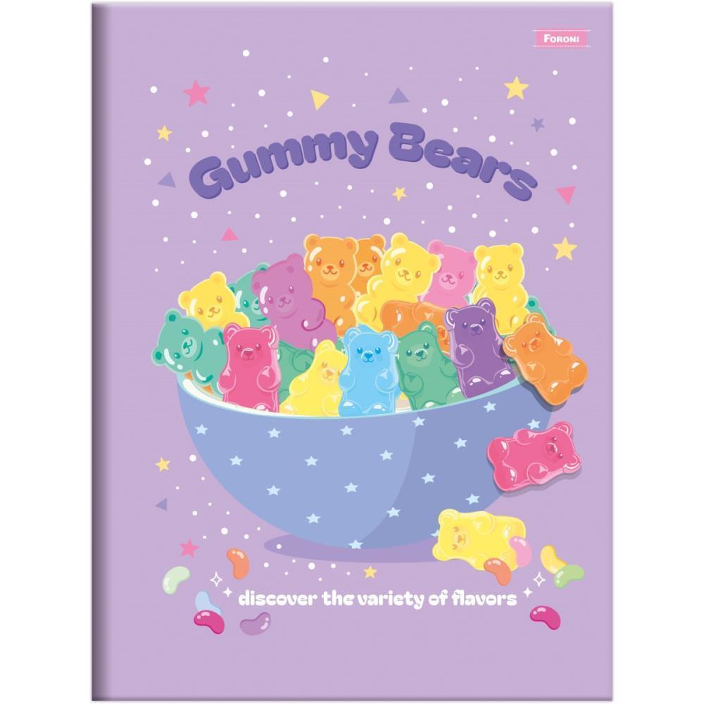 Caderno Brochurão Capa Dura Sugar RUSH 80 Folhas Pacote com 5