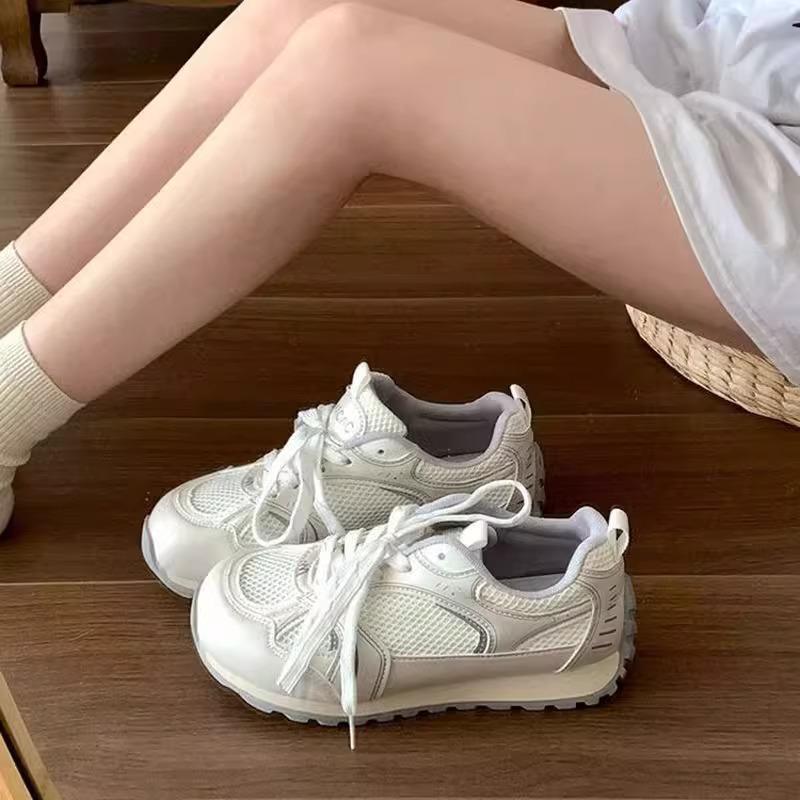 tênis feminino salto grosso tênis ortopédico feminino fashion Marca de sola grossa papai sapatos femininos primavera 202