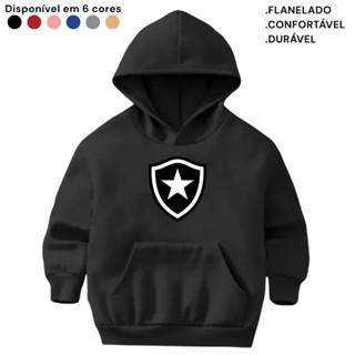 Moletom Infantil Flanelado Canguru Blusa Quentinha Casaco Botafogo Glorioso Estampado Times em Oferta na Shopee
