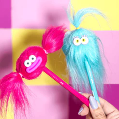 Caneta Apagável Esferográfica Com Cabelo Crazy Fluffles 0.7mm - Escrita Azul - BRW