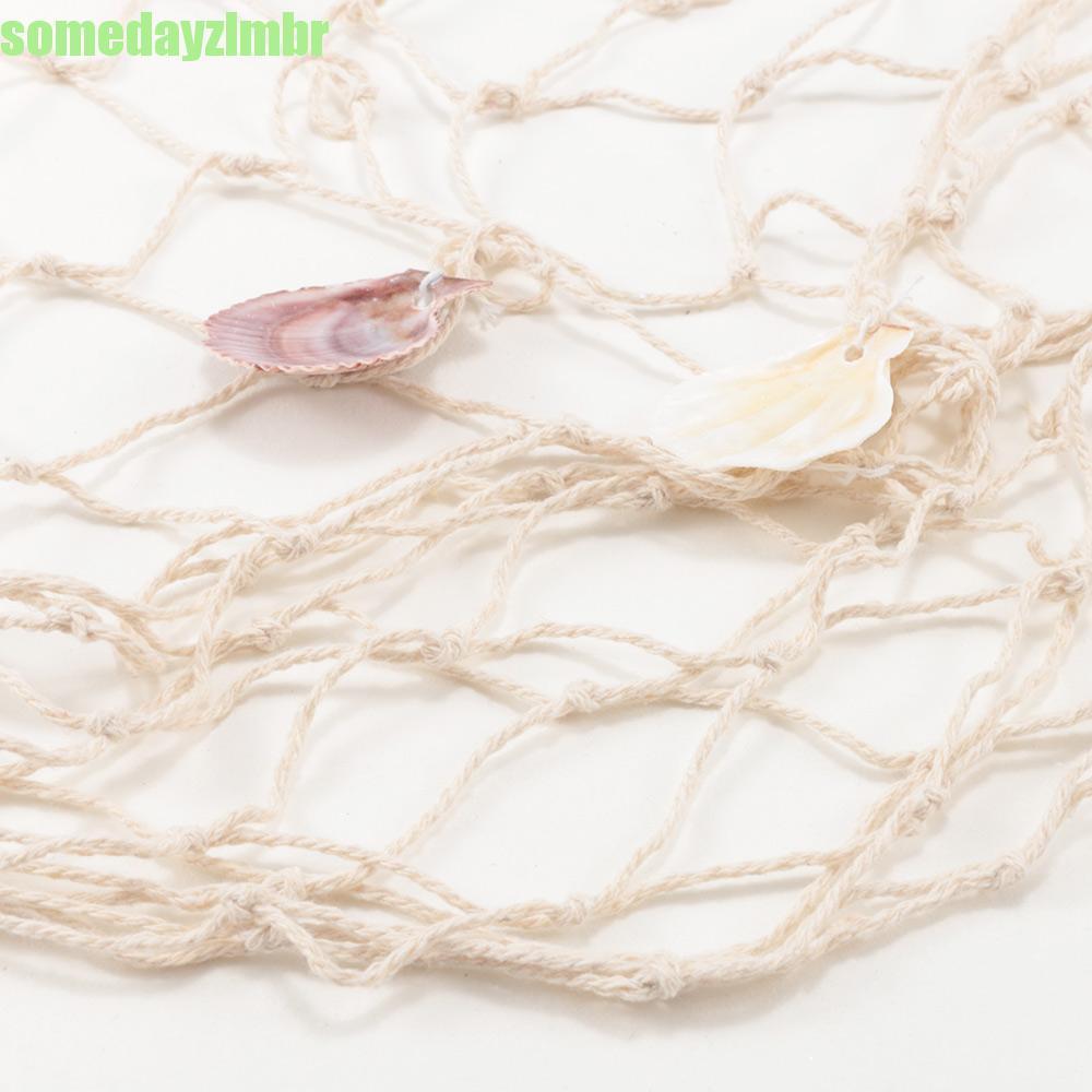 SOMEDAYZL0M Rede De Pesca Decorativa Concha Do Mar Moda Náutico Oceano Tema Fundo Parede Decoração De Para Casa