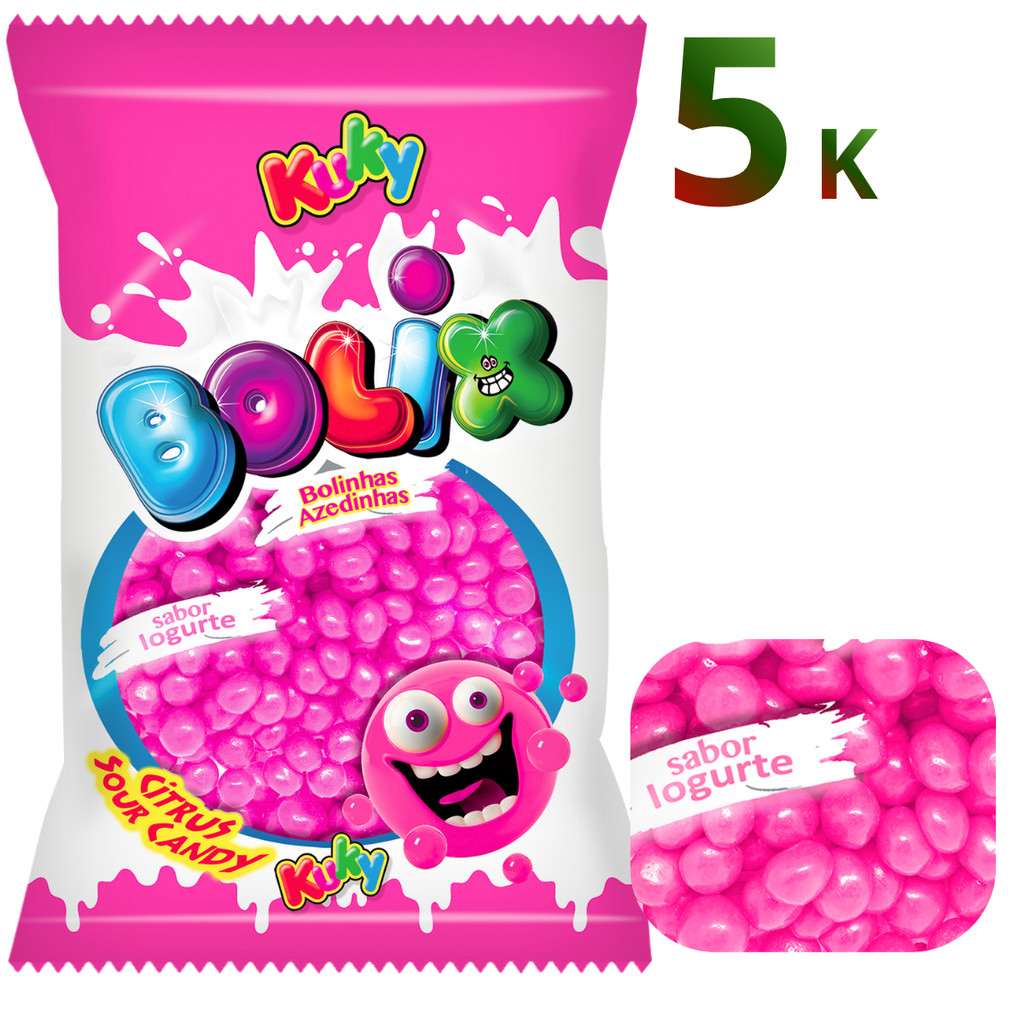 BALA DE GOMA AZEDINHA BOLIX IOGURTE 5K KUKY