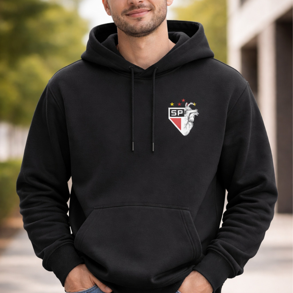 Moletom São Paulo FC com Capuz | Blusa de Frio SPFC Casual Premium em Oferta na Shopee