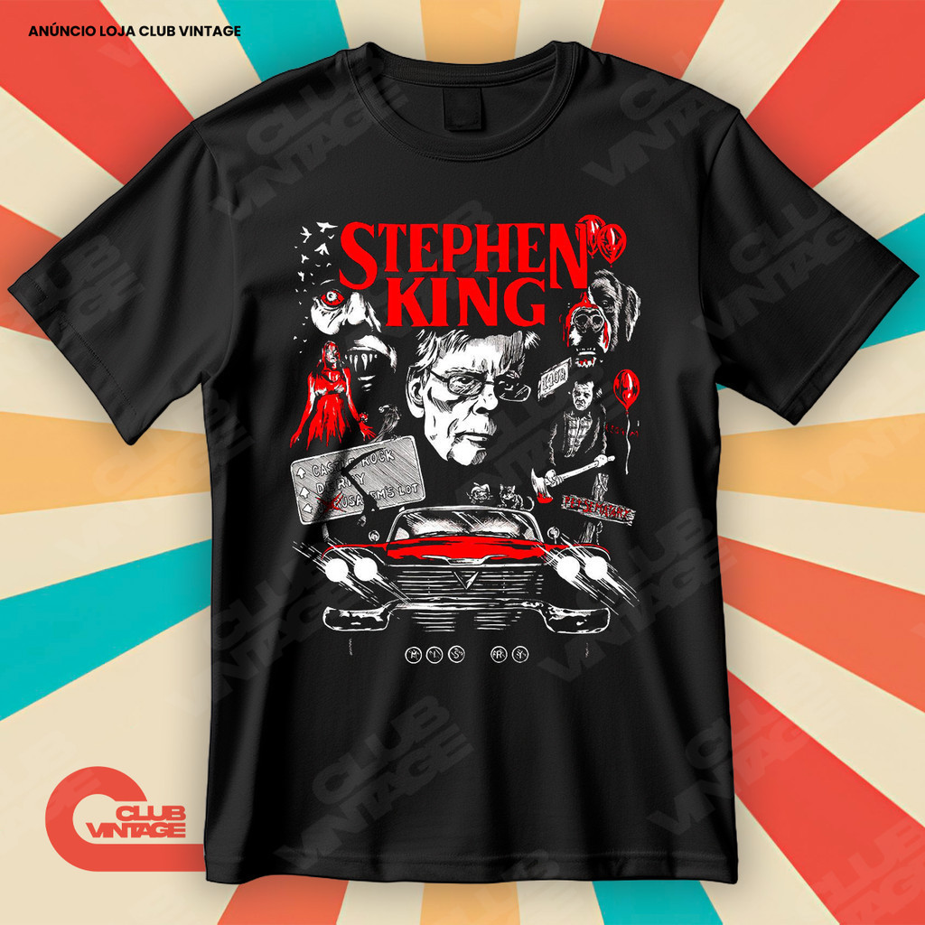 Camiseta Stephen King Escritor Terror  Filmes e Séries 100% Algodão Premium Premium Envio Em Até 4 Horas Envio Relâmpago