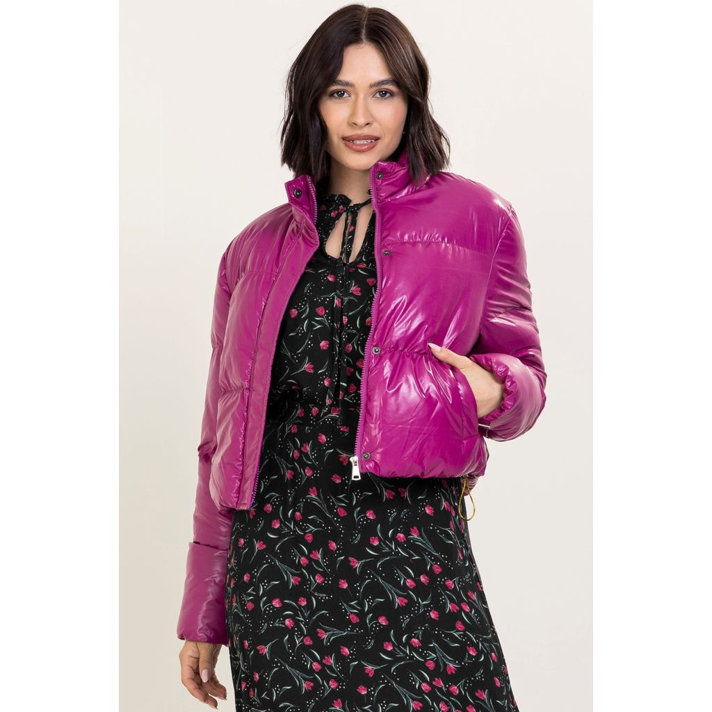Jaqueta Feminina Puffer Marialícia  Roxo