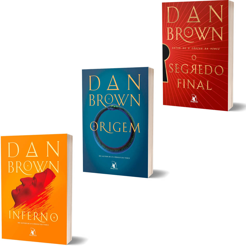 Livro Inferno + Origem + Segredo Final - Saga Robert Langdon Vol 4-6 - Dan Brown