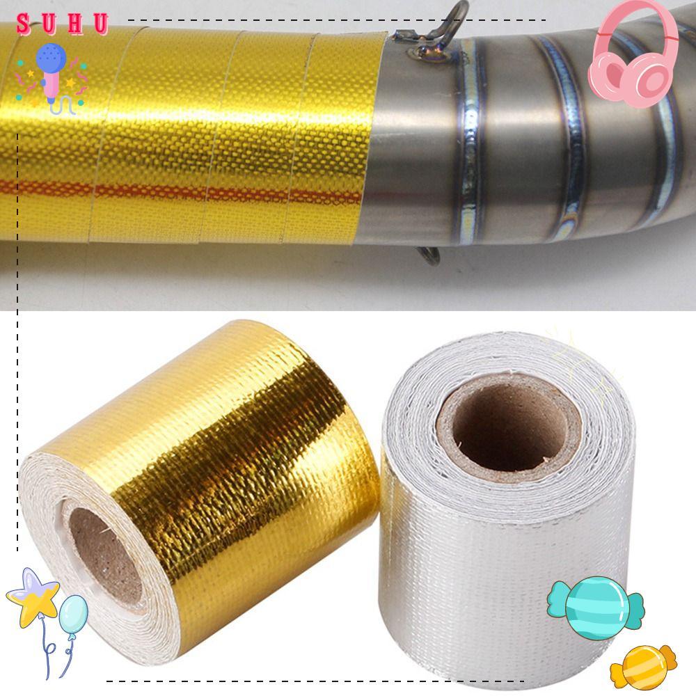 Protetor De Tubo De Escape SUHU , Fita De Embrulho De Isolamento Térmico Dourado E Prateado De Folha De Alumínio , Termo