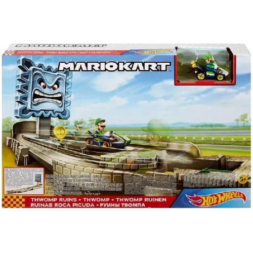 Hot Wheels Mario Kart Pista Ruina Thwomp Veiculo Do Luigi Mattel