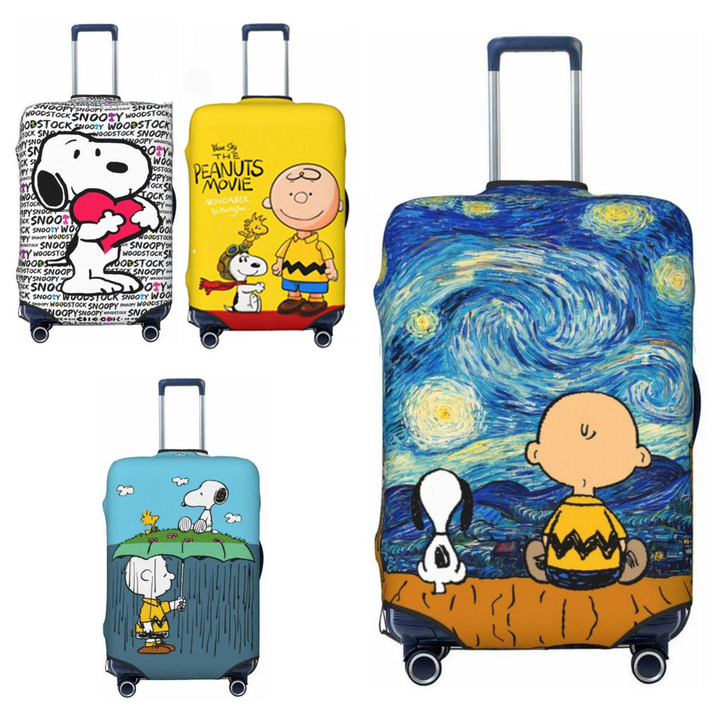 Presente De Natal [Spot] Capa De Mala Fofa De Desenho Animado Snoopy Lavável Capas Protetoras De Bagagem Para 18-32 Pole