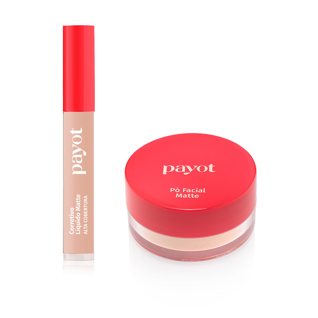 Kit Corretivo Matte Alta Cobertura Cor 2.5 + Pó Facial Cor Matte2 Chérie