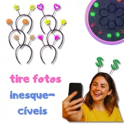 Tiaras Arquinho Neon Divertida 30 Unidades Sortidas Festa Casamento Aniversario Balada Farra