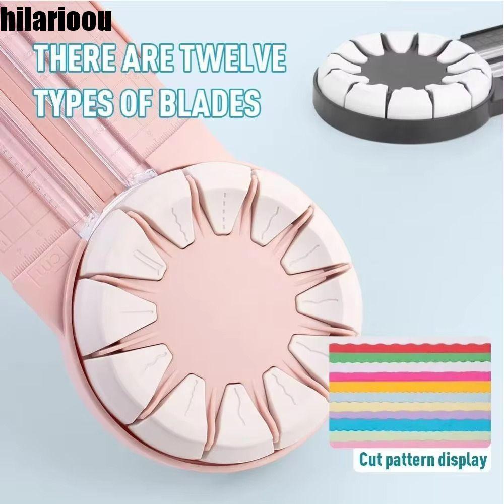Cortador De Papel Manual HILARIOOU , Corte Suave Com Almofada Antiderrapante 12 Em 1 , 360 ° Cabeça Giratória