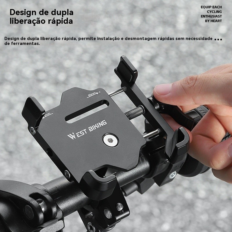 Suporte de celular de liberação rápida para bicicletas, suporte de navegação para bicicletas de montanha e de estrada, e