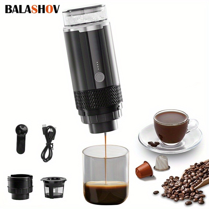 Máquina de café expresso elétrica portátil BALLOV, máquina de café elétrica em cápsula, adequada para café em pó, máquin