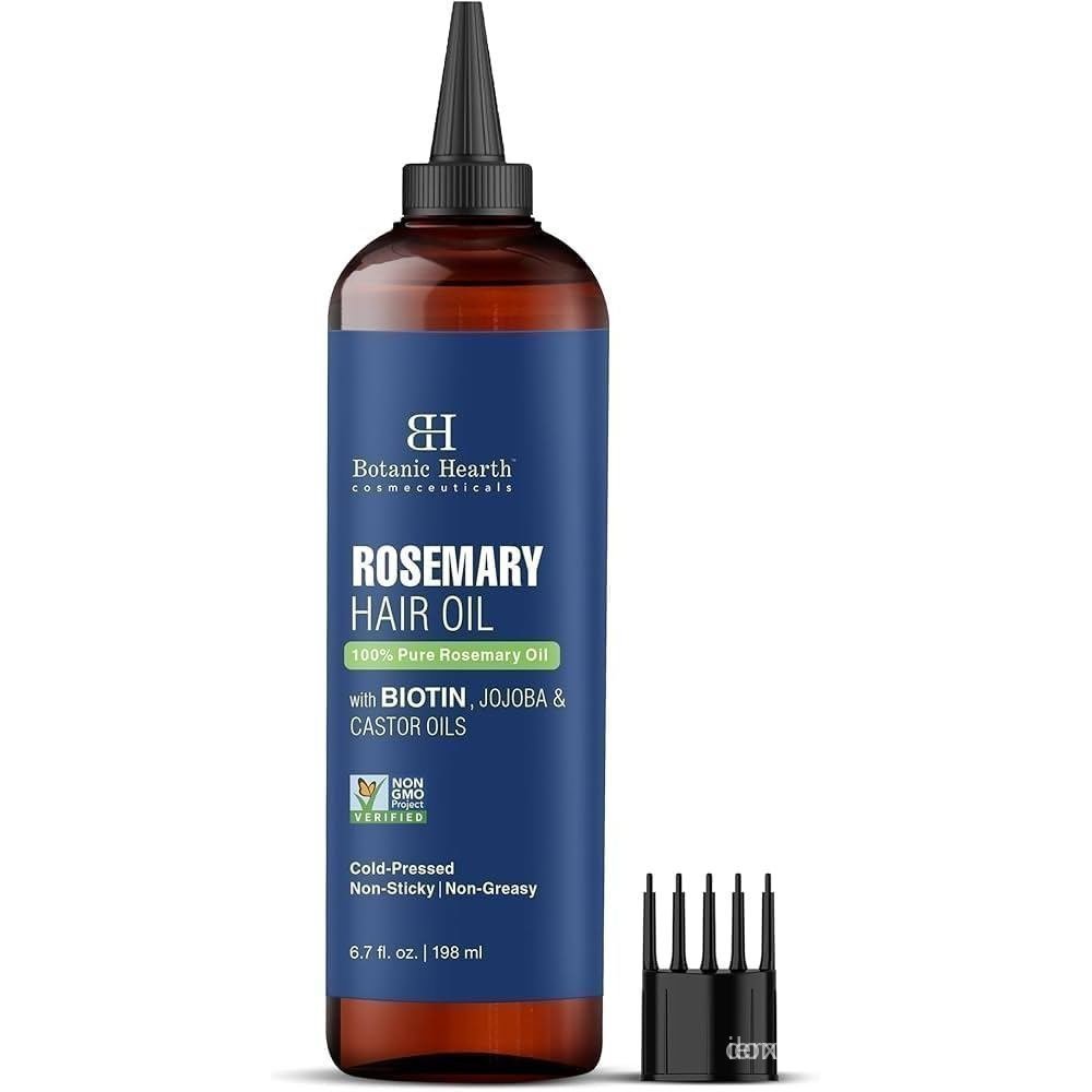 Botanic Hearth Óleo de Alecrim 100% Puro para Crescimento Capilar (6.7 fl oz) | Enriquecido com Biotina, Óleo de Jojob