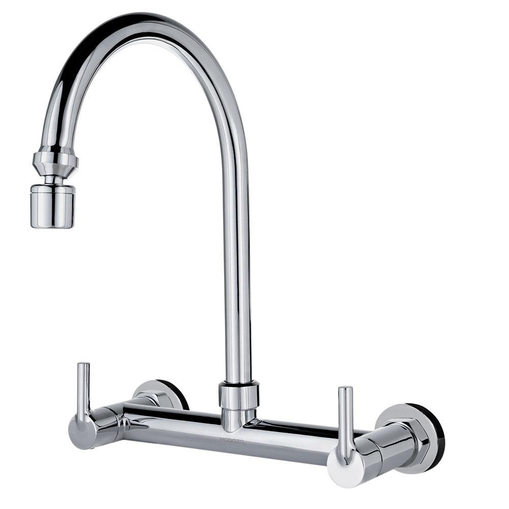 Misturador de Parede Modaza Allegra para Cozinha, Dupla Manopla, Cromado em Oferta na Shopee
