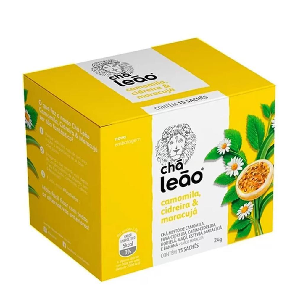 Chá Leão Camomila, Cidreira e Maracujá 15 sachês de 1,6g - Chá Leão