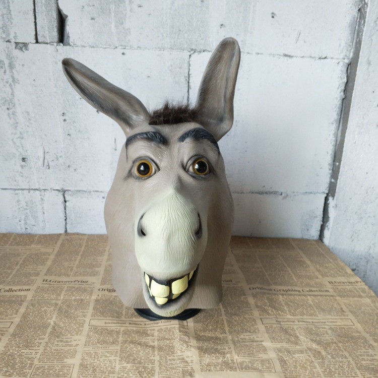 Máscara de burro pobre burro baile máscara Halloween Horror jogar engraçado cabeça de cavalo Drama desempenho Animal cha