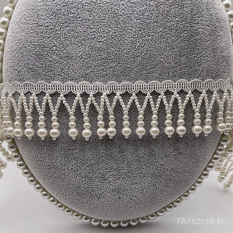 Fabricante atacadista de renda artesanal com borlas de pérolas, pingente de pérolas para Hanfu DIY, renda de pérolas par