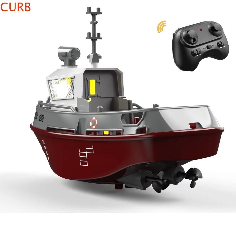 CURB RC Rebocador , Motores Duplos Navio De Controle Remoto Em Escala 1 : 32 , Brinquedos Modelo Luz LED Mini Barco De