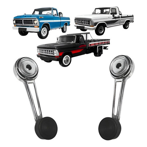 Par Manivela Vidro F1000 F4000 Pampa F11000 72 A 92 Ford  Cromado