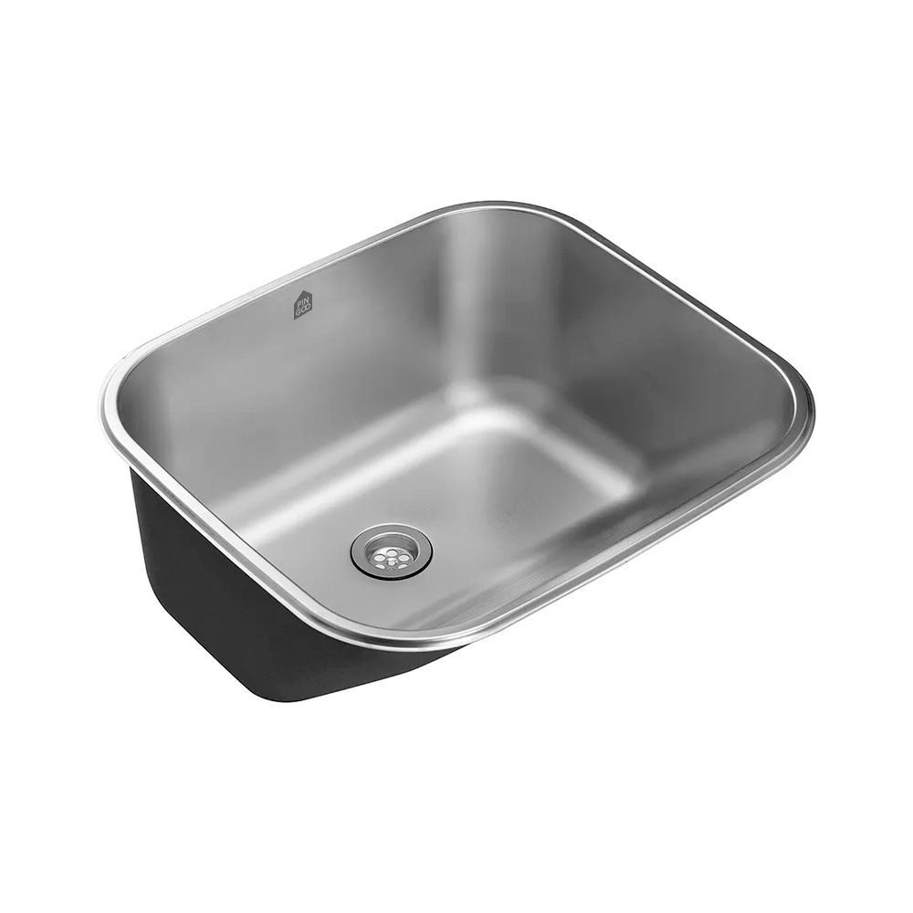 Tanque Aço Inox Monobloco 50 cm Atikum Pingoo - Prata Escovado