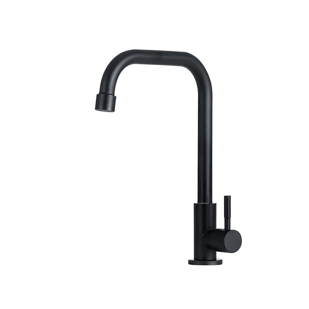 Torneira Para Cozinha Em Aço Inox 304 Fosco Tinguá Pingoo - Preto