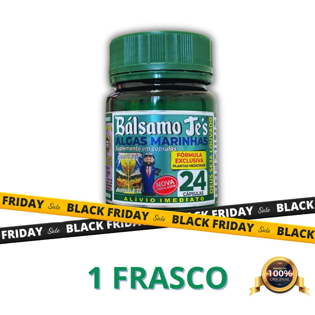 1 Frasco Bálsamo Je's Algas Marinhas Suplemento Natural - 24 Cápsulas 500mg - Revenda