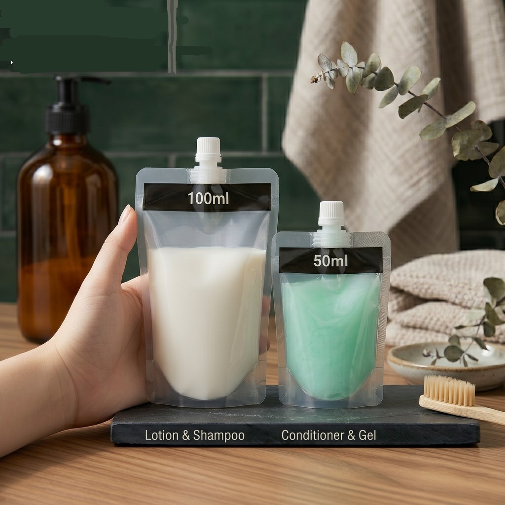 Kit Viagem Pouch (6, 12 ou 24 Frascos) | Sub-Bag 30ml 50ml 100ml Flip | Transparente Antivazamento p/ Mala e viagens