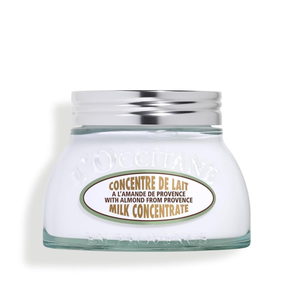 L'Occitane Concentrado de Leite de Amêndoa, hidratação de 48 horas*, hidratante, firmador e calmante com leite e óleo de