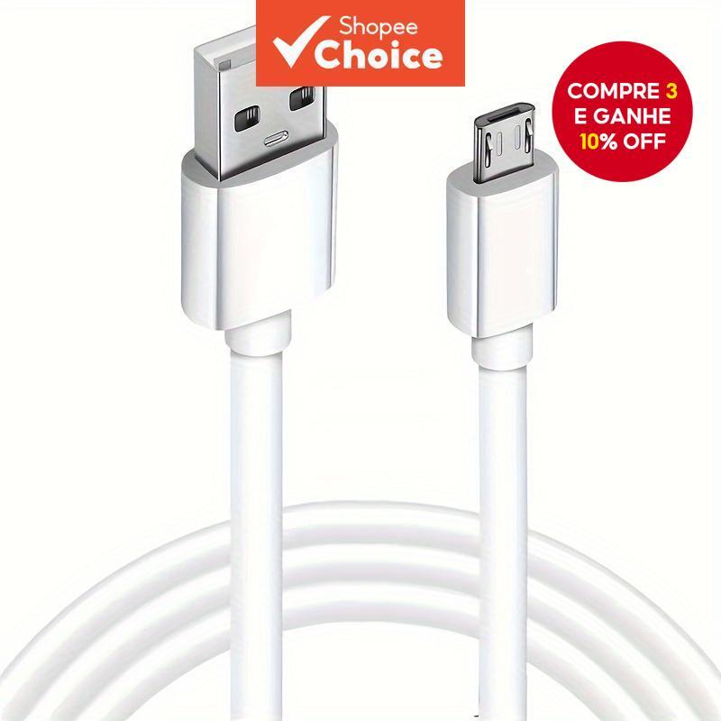 Cabo De Carregamento Micro USB Para Android Compatível Kindle , PS4 , Camera , MP3 Celulares , etc .