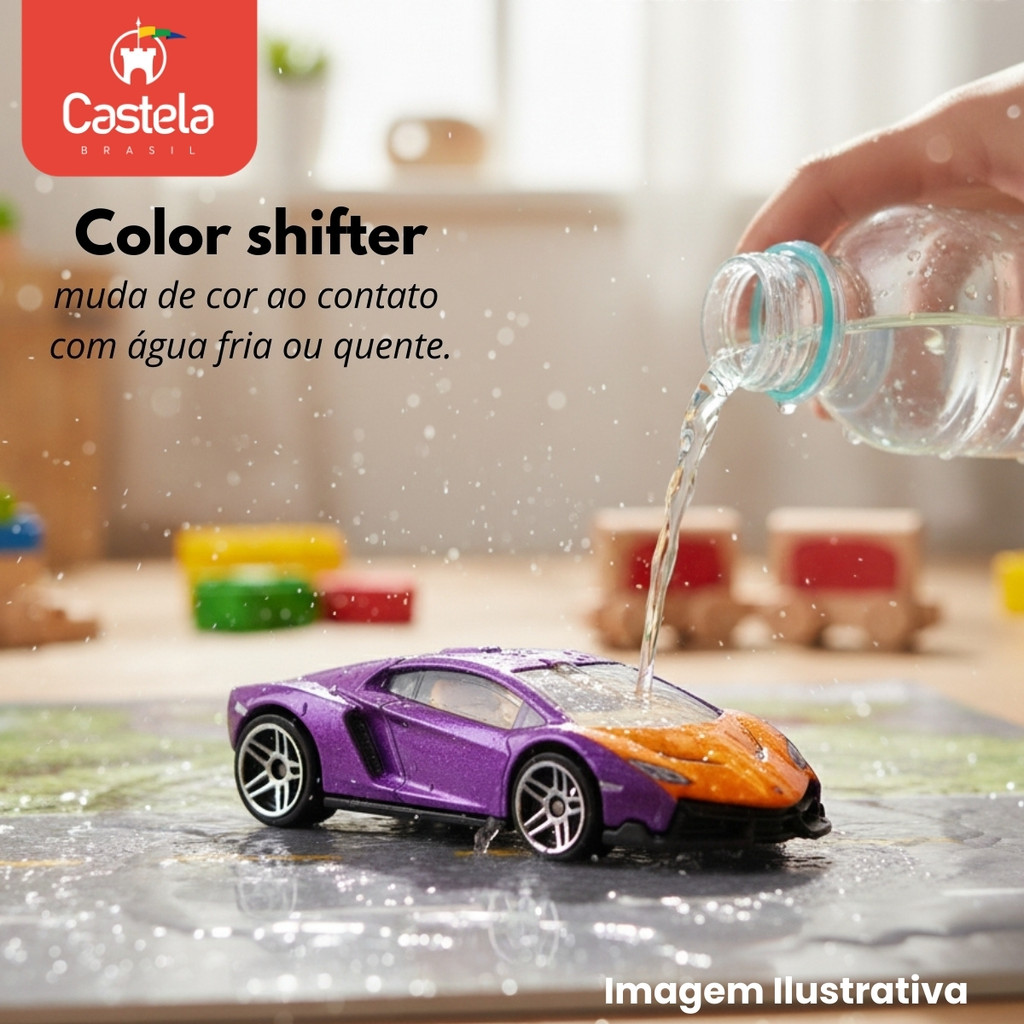 Detalhes do Pack 4 Carrinhos Miniatura metal 1:64 Die Cast Color Shifter - Castela