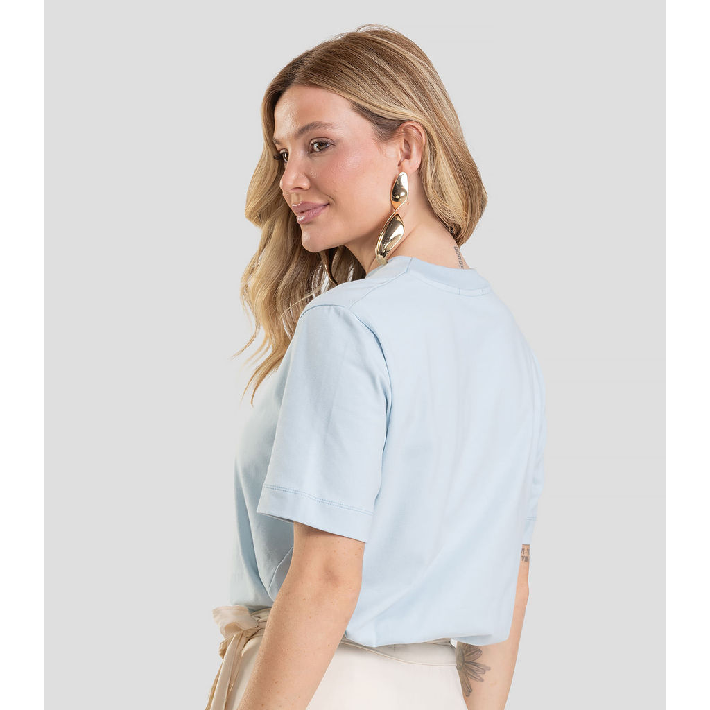 Detalhes do T- Shirt Feminina Lisa Dianna Azul