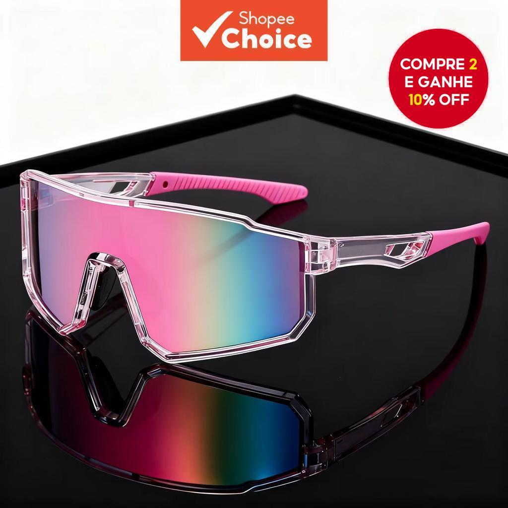  Óculos de sol para ciclismo com armação grande, óculos esportivos para trilha e bicicleta, viseiras protetoras contra