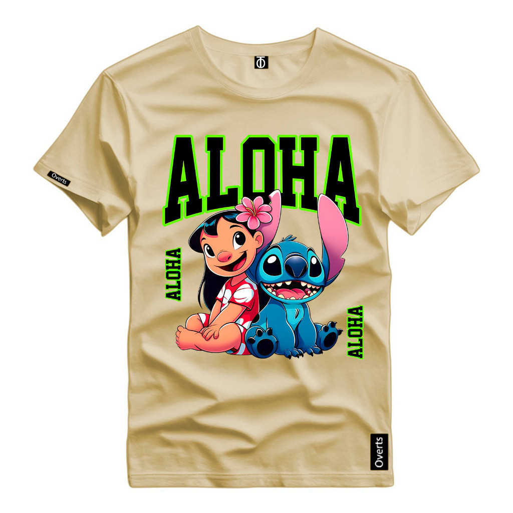 Camiseta Estampada Lilo Stitch Aloha Desenho Lançamento  Unissex Top Envio Em Até 4 Horas Envio Relâmpago