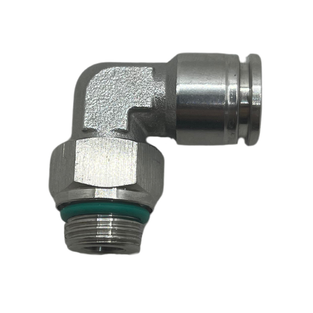 Cotovelo Aço Inox Conector Tubo Pu 06mm Rosca 1/8 Bsp Engate Rápido Pneumático