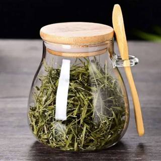 Pote de Vidro Hermético 650ml com Tampa e Colher de Bambu Domni em Oferta na Shopee