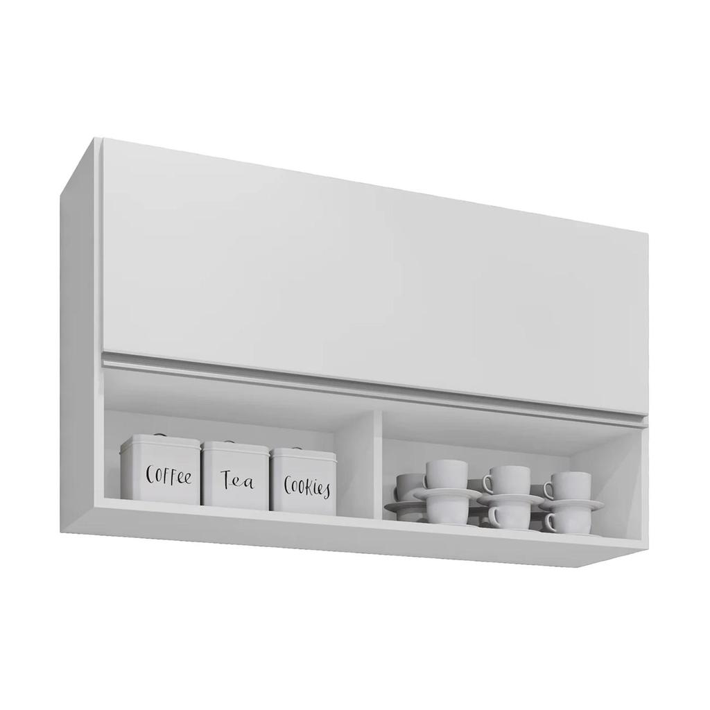 Armário de Cozinha Aéreo 100cm Basculante Mia Z34 Branco  - Mpozenato em Oferta na Shopee