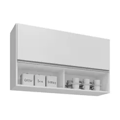 Armário de Cozinha Aéreo 100cm Basculante Mia Z34 Branco - Mpozenato
