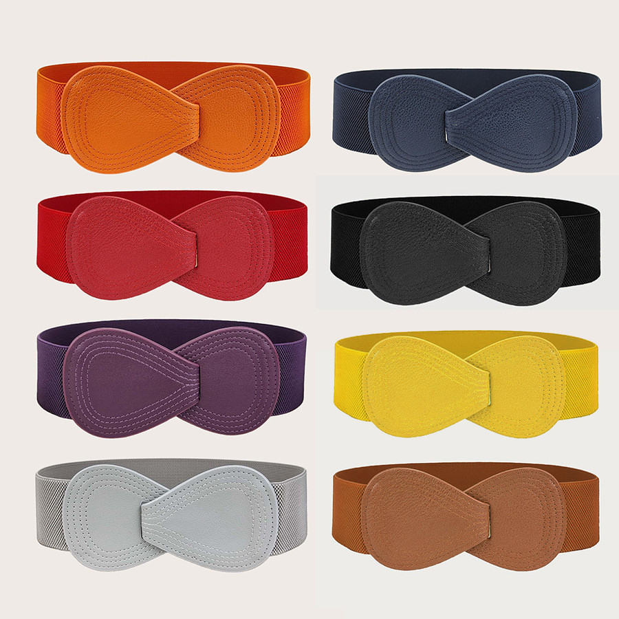 Cinto De Cintura Com Laço Vermelho Para Mulheres , Largo Elástico Ajustável , Acessório De Roupa Festiva Vestido E Casac