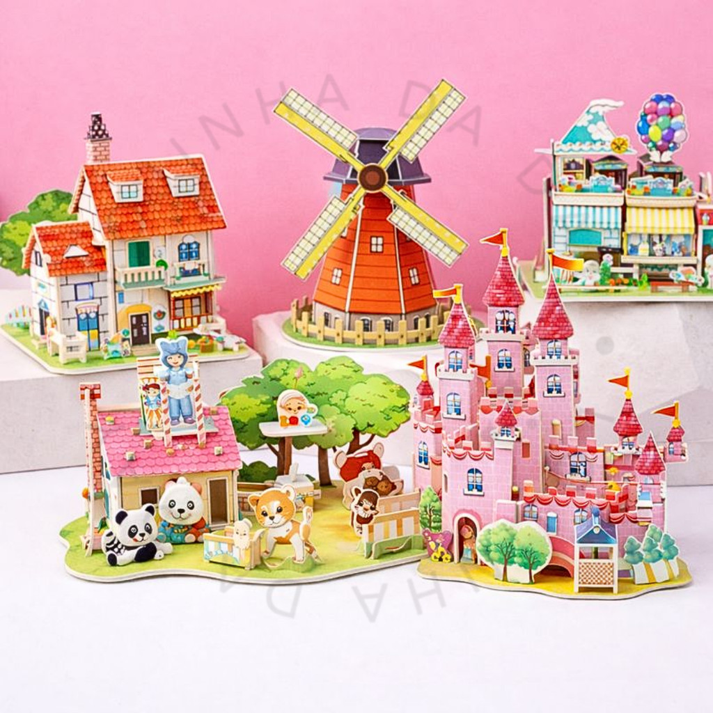 Quebra-Cabeça 3D Infantil DIY Cenário Educativo Brinquedo Criativo em Oferta na Shopee