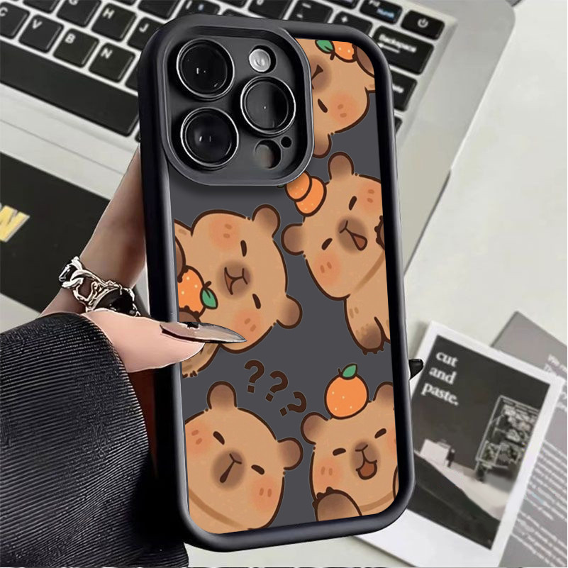 Cap Capivara Capa De Silicone Anti-Impacto Para Samsung A55 A07 A15 A72 A05S A54 S20 S21 S22 S23 S24 S25 FE ULTRA