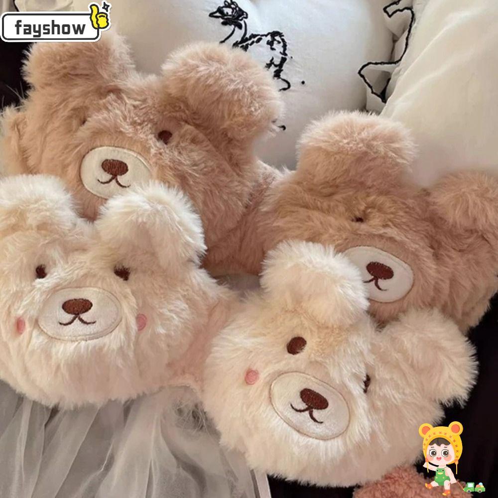 Conjunto De Lingerie Feminina FAYSHOW , Sutiã De Inverno De Pelúcia De Urso De Desenho Animado E Conjuntos Breves , Com
