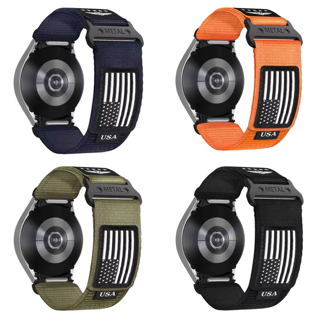 Pulseira One-Click Nylon Velckro USA LTimports para Samsung Galaxy Watch 7/6/5/4