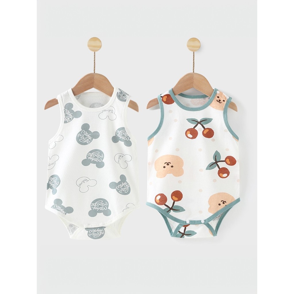 Macacão de bebê sem mangas macacão masculino feminino verão colete triângulo macacão roupas recém-nascidos macacão